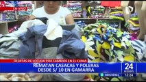 Gamarra: rematan poleras y casacas desde S/10 ante aumento de temperaturas