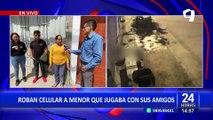 Delincuentes roban celular a niño mientras jugaba con sus amigos