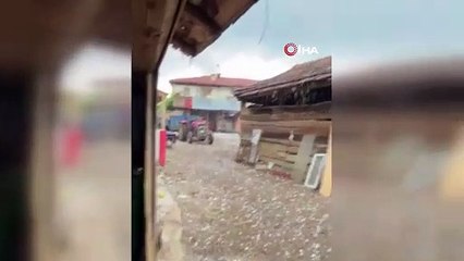 Kastamonu'da yumurta büyüklüğünde dolu yağdı
