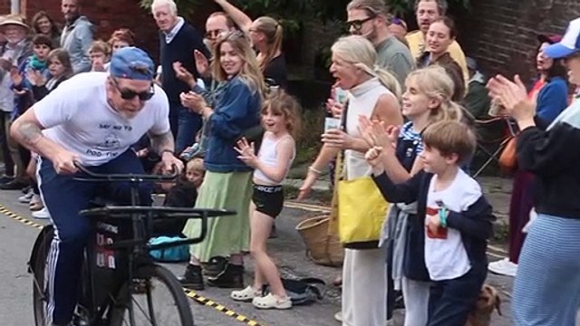Bike Race during Hastings Old Town Carnival week in East Sussex