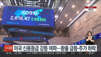 미국 신용등급 강등 여파…환율 급등·주가 하락