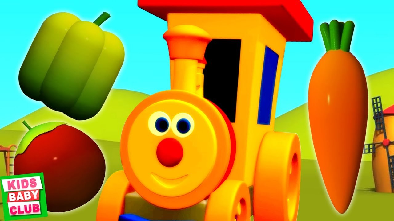 Learn Vegetables, Educational Videos With Ben The Train, Car Cartoon Songs