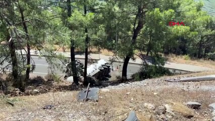 Muğla'da sıvılaştırılmış doğal gaz taşıyan tanker kaza yaptı