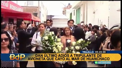 Trujillo: dan ultimo adiós a tripulante de avioneta que cayó en mar de Huanchaco