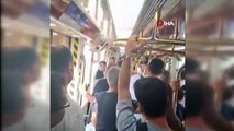 İzmir metrosunda yumruk yumruğa kavga kamerada