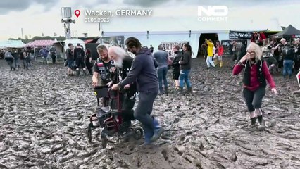 WATCH: Muddy affair as driving rain mires world's top heavy music festival
