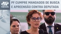 Carla Zambelli fala em coletiva sobre operação da PF em Brasília