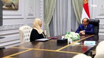 الرئيس عبد الفتاح السيسي يجتمع مع وزيرة التضامن الاجتماعي