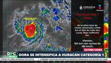 ‘Dora’ se intensifica a huracán categoría 1