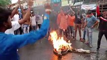 Bajrang Dal burnt the effigy of terrorism