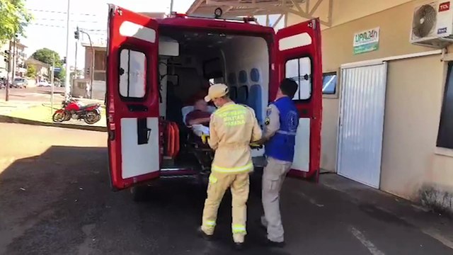Idoso de 77 anos é socorrido após sofrer queda no condomínio Pantanal