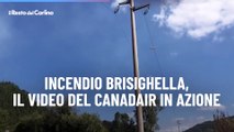 Incendio Brisighella, il video del canadair in azione