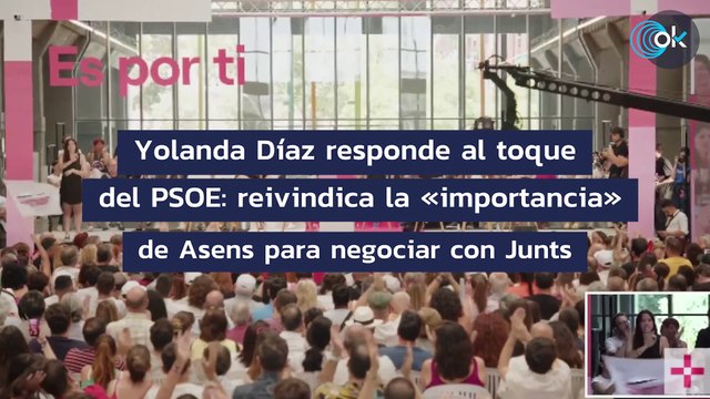 Yolanda Díaz responde al toque del PSOE: reivindica la «importancia» de Asens para negociar con Junts