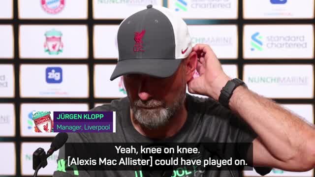 Klopp not flustered by Mac Allister injury in Liverpool defeat
