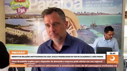 Download Video: Gerente da Azul Linhas Aéreas fala sobre voo de Cajazeiras a João Pessoa e explica que hub é prioridade