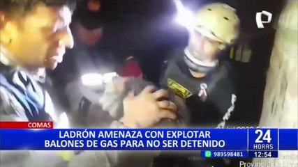 Ladrón amenaza con explotar balones de gas para evitar ser detenido