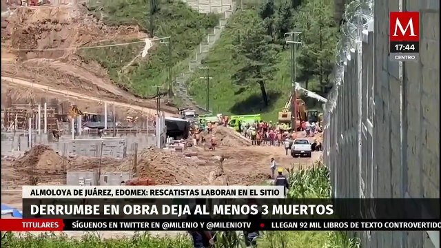 Derrumbe en obra deja al menos tres muertos y dos heridos en Almoloya de Juárez, Edomex
