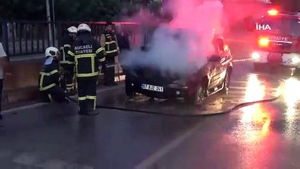 Kilometrelerce yol gidip aldığı cip, dönüş yolunda yandı