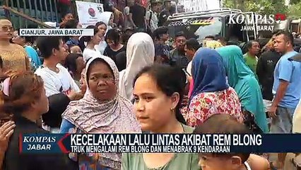 Download Video: Rem Blong, Truk Tabrak 9 Kendaraan di Cianjur