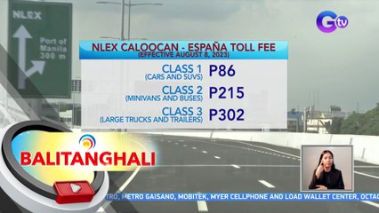 Mga motoristang dumaraan sa NLEX Caloocan hanggang España sa Maynila, magbabayad na ng toll sa susunod na linggo | BT