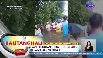 Sasakyang binalot sa lona, lumutang sa baha | BT