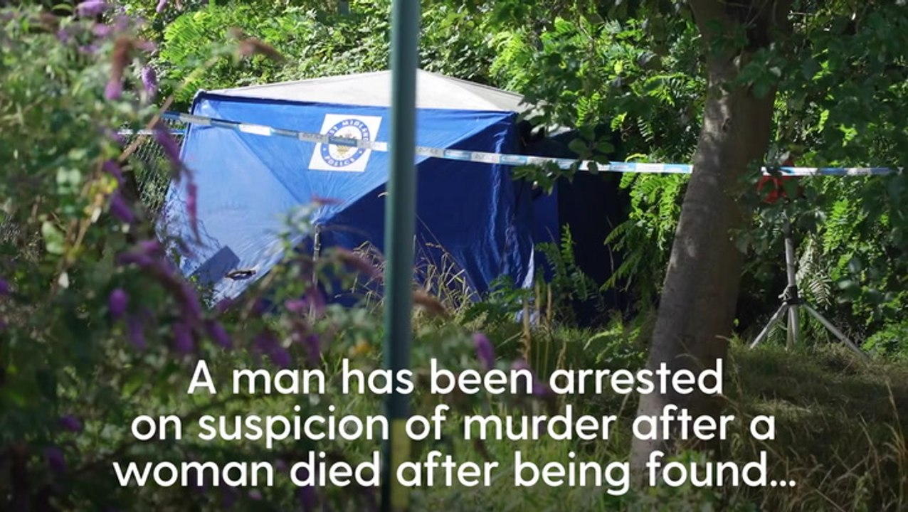 Police tent and cordon set up as forensics comb Birmingham woodland