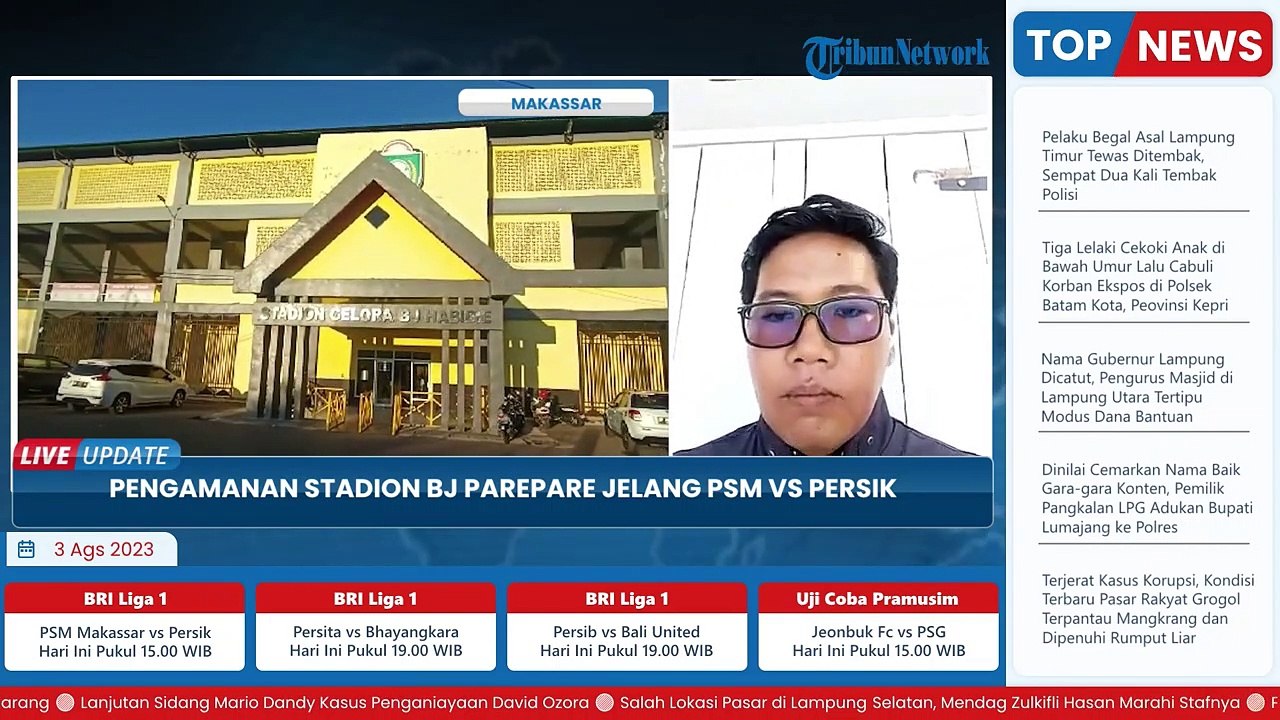 Momen Stadion BJ Habibie Parepare Dijaga Ketat Menjelang Pertandingan PSM Makassar VS Persik Kediri