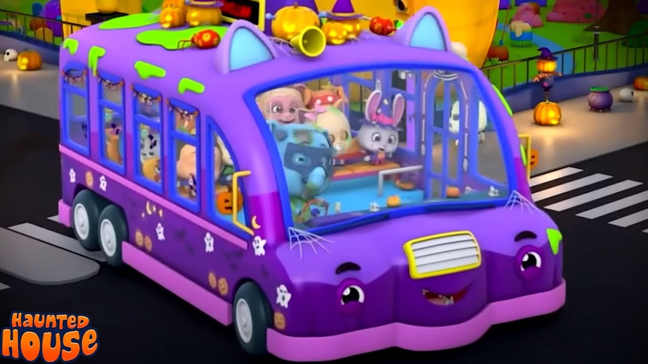 Halloween Wheels On The Bus, Spooky Music And Scary Video For Kids