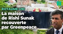 Une maison de Rishi Sunak recouverte de draps « noir pétrole » par Greenpeace