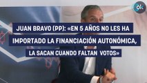 Juan Bravo (PP): «En 5 años no les ha importado la financiación autonómica, la sacan cuando faltan votos»