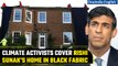 UK PM Rishi Sunak's home covered with black fabric in protest by Greenpeace activists |Oneindia News