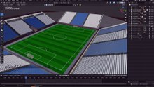 Soccer stadium in Blender, mouse navigation.