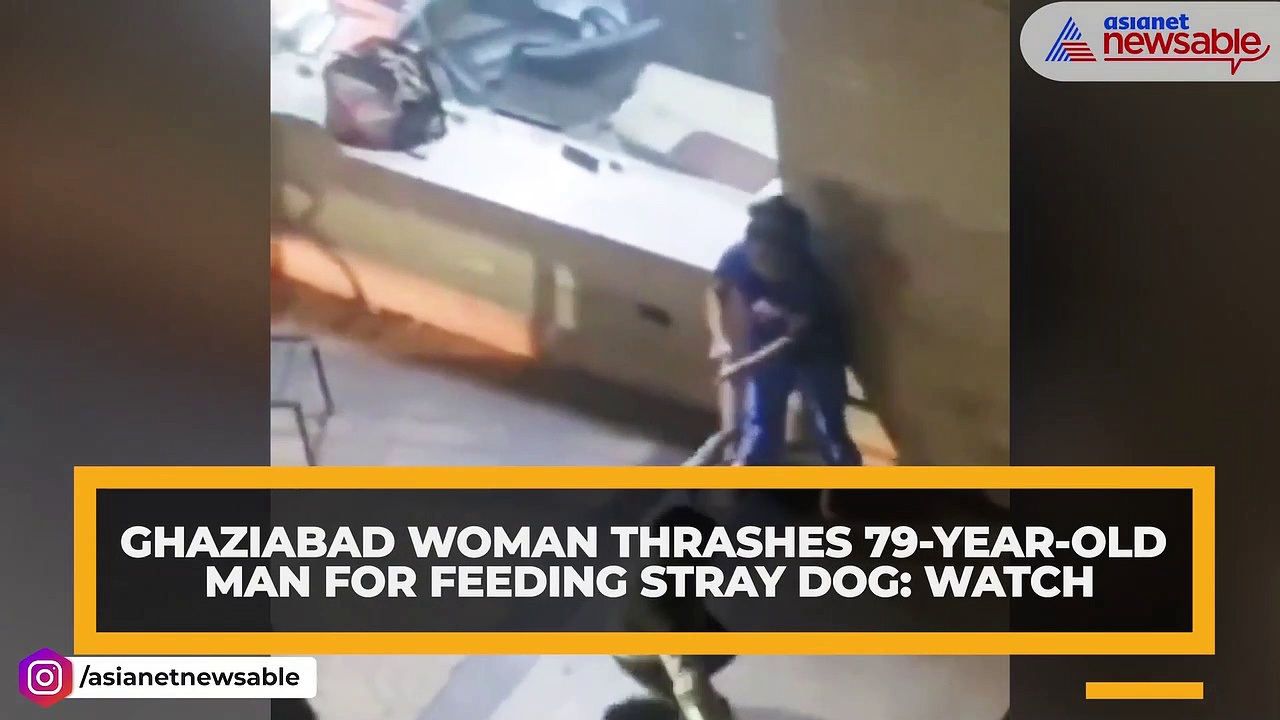 Ghaziabad woman thrashes 79-year-old man for feeding stray dog: WATCH