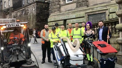 Bin man turned drag queen helps clean Edinburgh streets