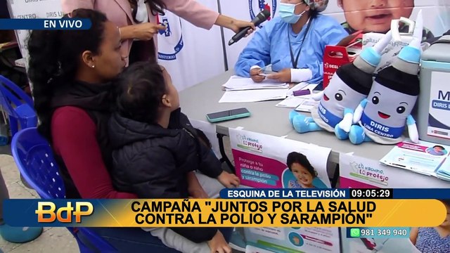 Amplían campaña contra la polio y el sarampión: realizan vacunación en la Esquina de la Televisión