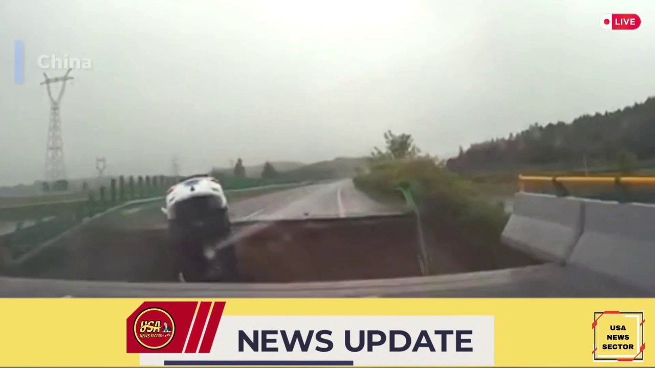 Driver plunges into river after failing to notice bridge collapse