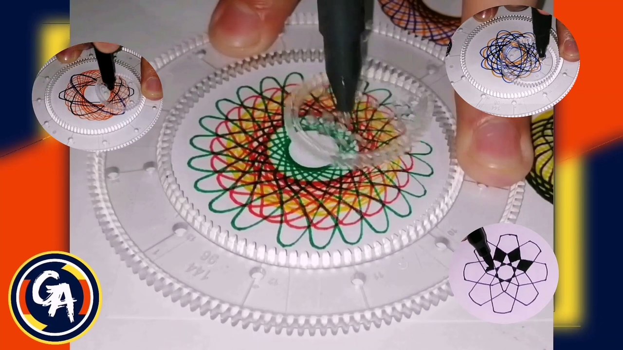 DIBUJANDO con espirógrafo VIDEO #2. (7 mandalas). DRAWING with a ...