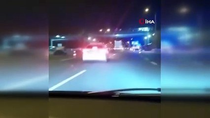 KMO’da yolun ortasında bırakılan arızalı otomobili cip biçti