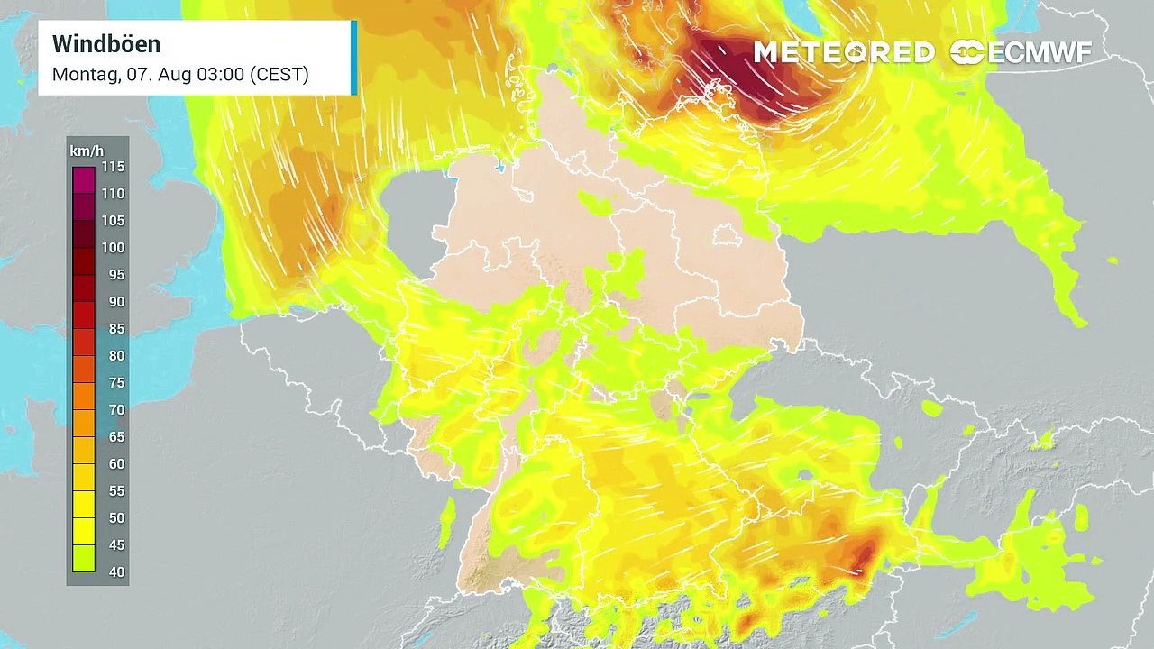Sturmwarnung für Teile Deutschland! Heute (7. August 2023) wird es im Norden Deutschland sehr stürmisch!