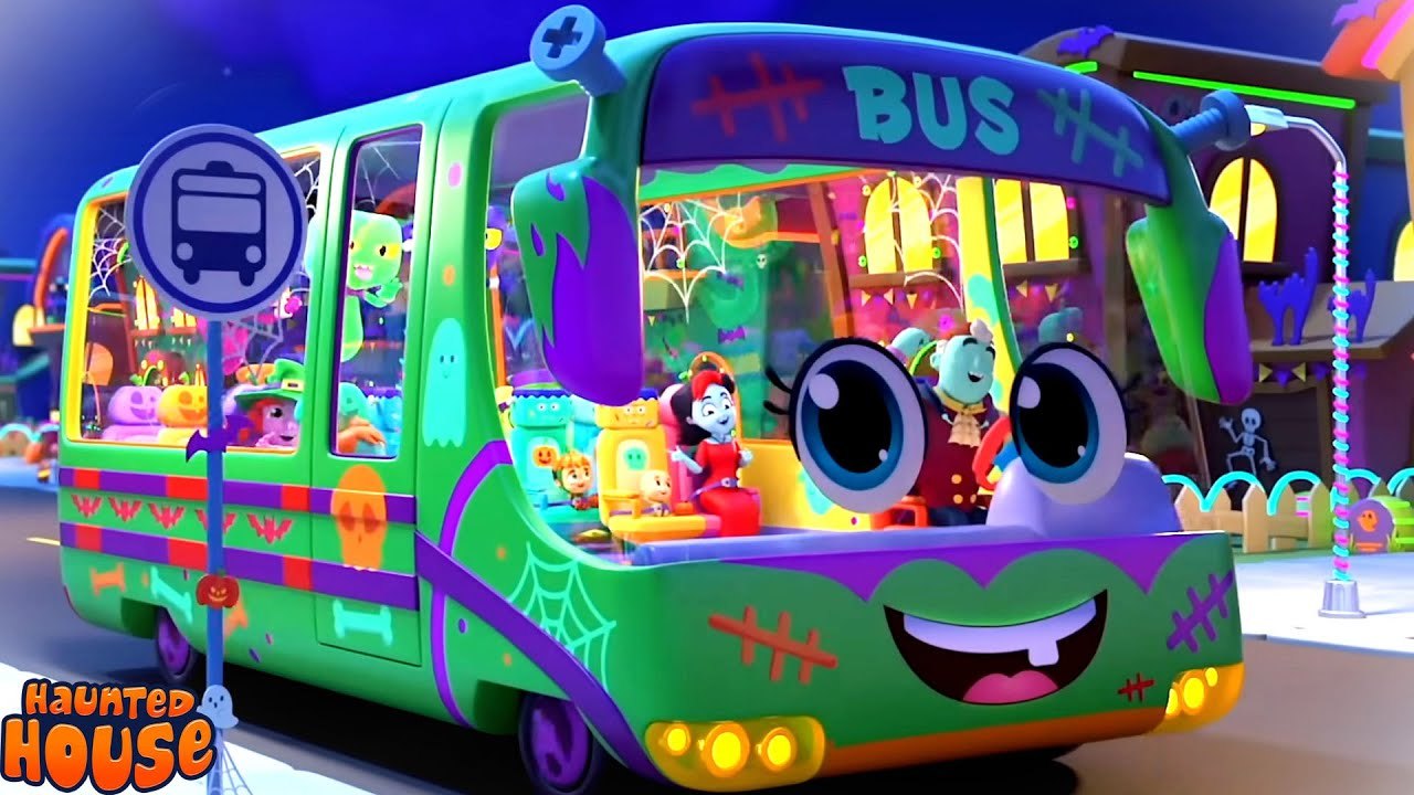 Halloween Wheels On The Bus - Spooky Nursery Rhymes And Cartoon Video ...