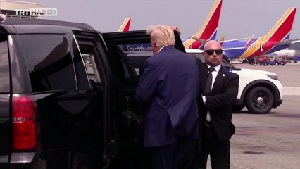 Trump hakim karşısına çıkmak üzere adliye binasına geldi