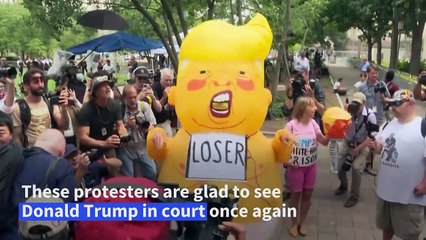 'Trump deliberately lied': Protesters rally outside court ahead of arraignment