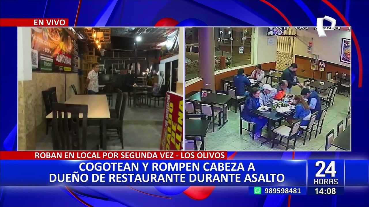 Los Olivos: delincuentes cogotean y golpean a dueño de restaurante para robarle