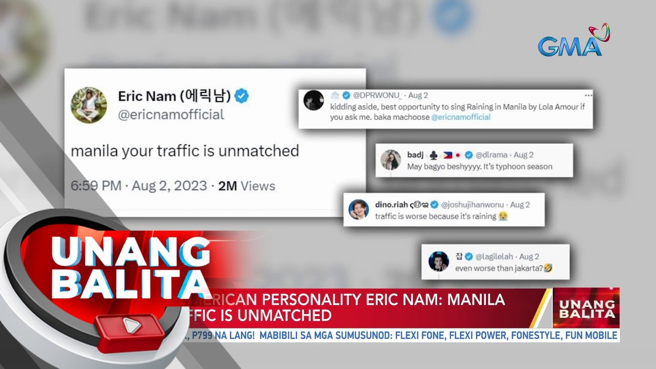 Korean-American personality Eric Nam: Manila your traffic is unmatched | UB