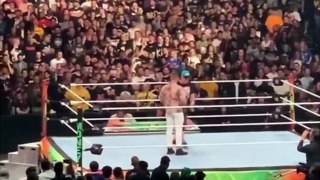 fans off camera during Money in the Bank John Cena destroys Grayson Waller & celebrates with