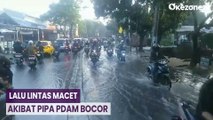 Pipa PDAM Bocor, Air Merembes ke Jalan hingga Ganggu Arus Lalu Lintas di Cipondoh