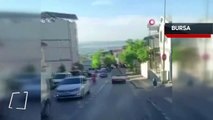 Bursa'da tehlikeli düğün konvoyu kamerada