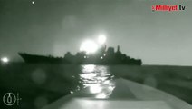 Dünyada son dakika: Rus savaş gemisi vuruldu!