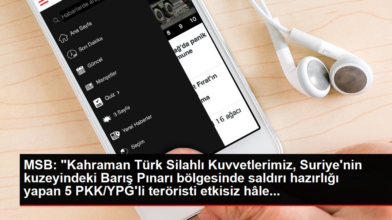 MSB: "Kahraman Türk Silahlı Kuvvetlerimiz, Suriye'nin kuzeyindeki Barış Pınarı bölgesinde saldırı hazırlığı yapan 5 PKK/YPG'li teröristi etkisiz hâle...