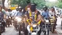 शिवपुरी: आंखों पर पट्टी बांधकर शहर की सड़कों पर दौड़ाई बाइक, पुलिस ने की प्रशंसा